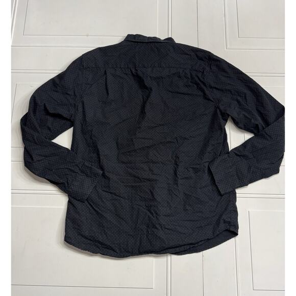 Denim & Flower Button-Up Shirt Men's Size L Black With Dots Long Sleeve Cotton - Picture 5 of 5